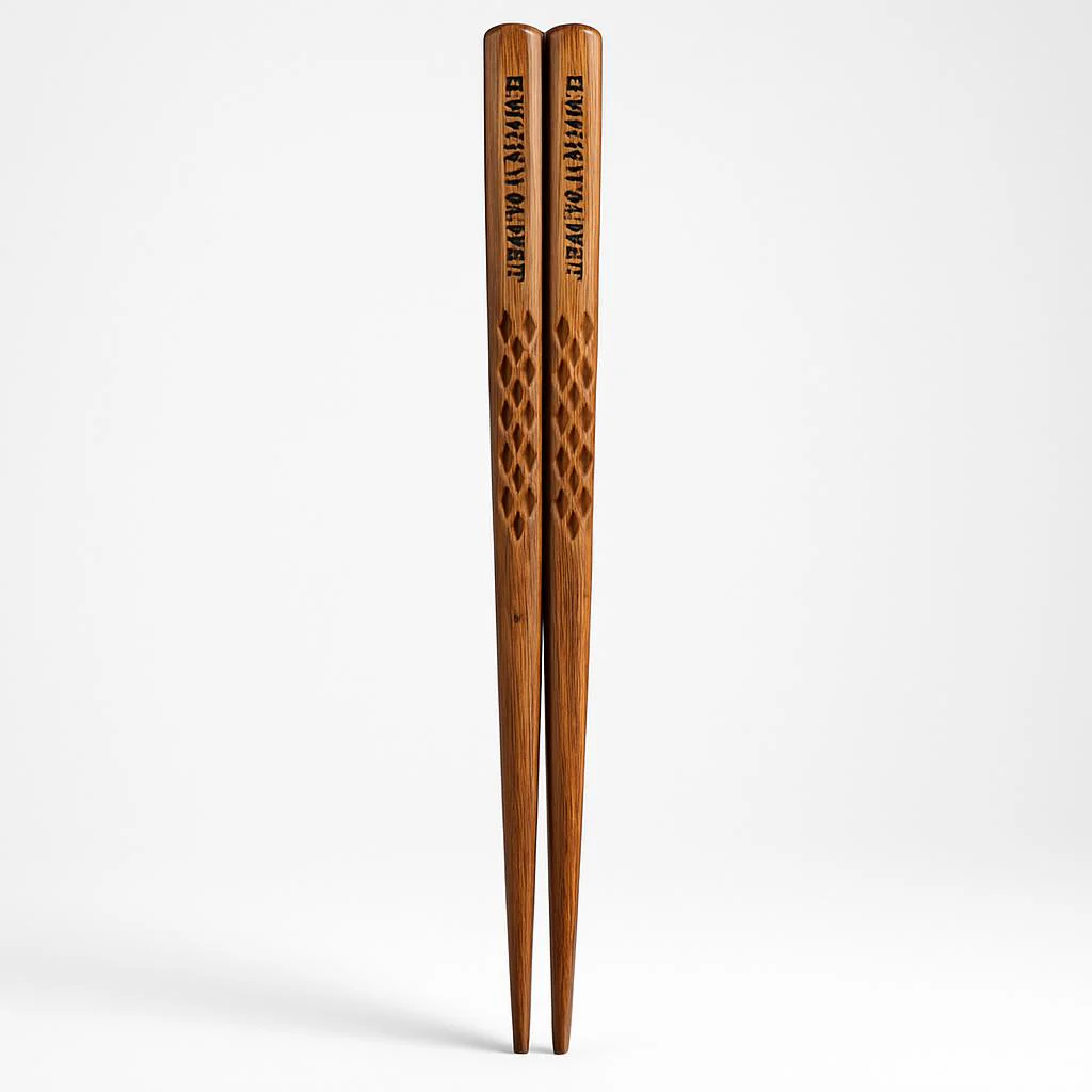 Eco-Friendly Reusable Wooden Chopsticks with Textured Grip - Image 6