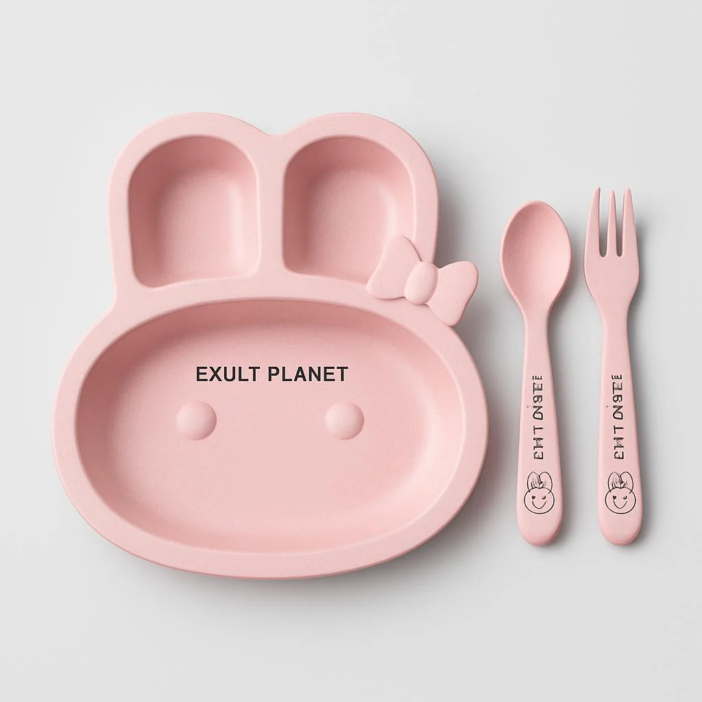 Eco-Friendly Wheat Fiber Kids Dish - Fall Resistant & Safe - Image 5