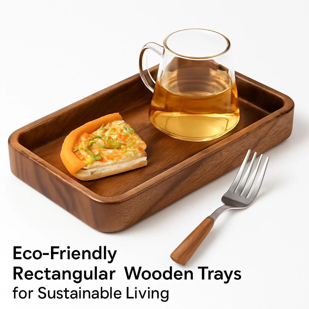 Eco-Friendly Rectangular Wooden Trays for Sustainable Living - Image 4
