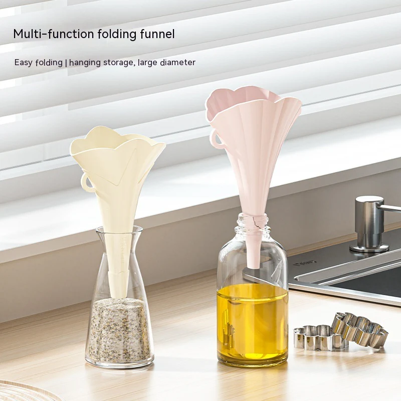 Collapsible Flower-Shaped Silicone Kitchen Funnel - Eco-Friendly & Space-Saving - Image 9