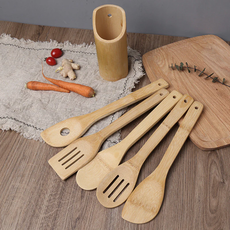 Eco-Friendly Bamboo Kitchen Utensil Set - Sustainable Cooking Spoons & Spatulas - Image 11