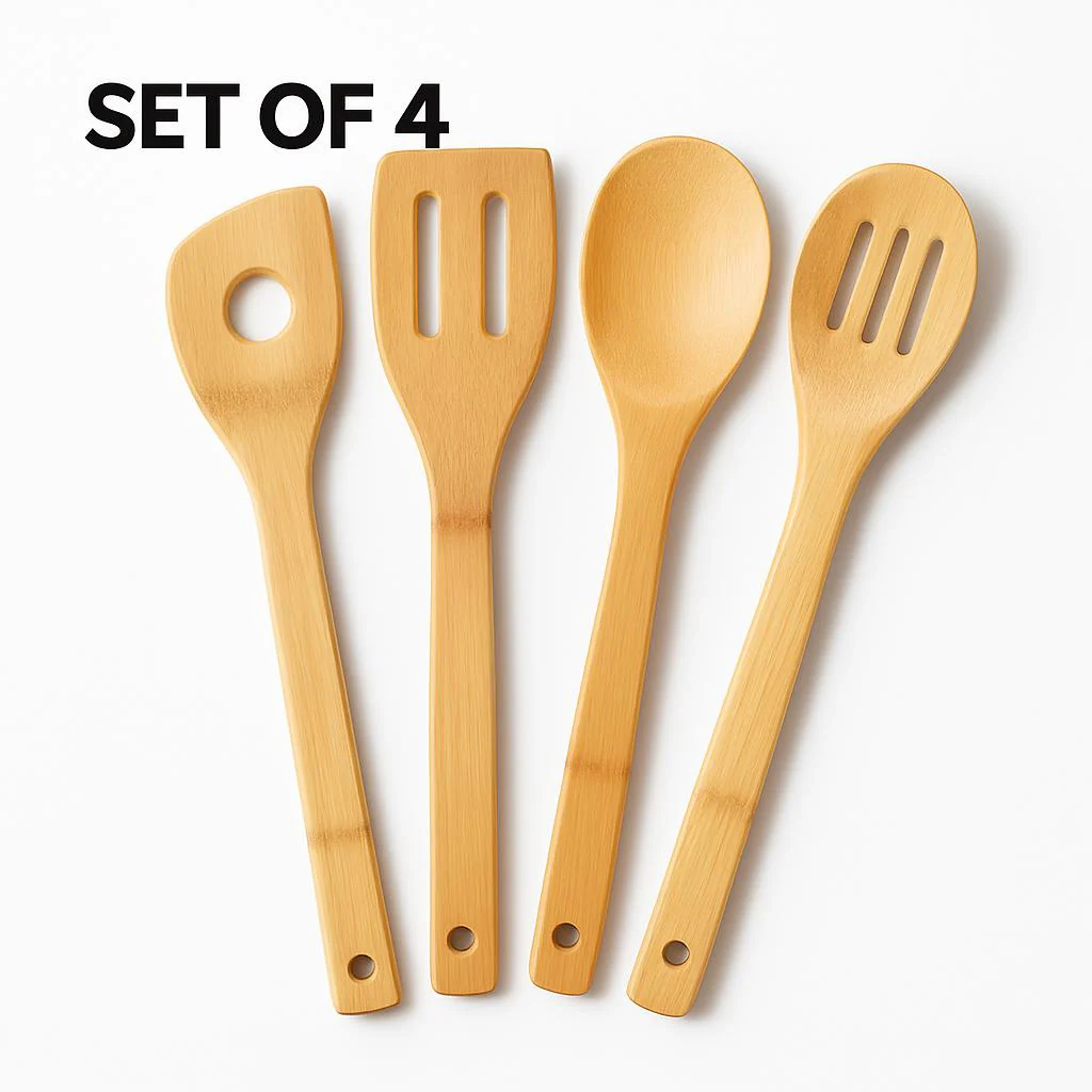 Eco-Friendly Bamboo Kitchen Utensil Set - Sustainable Cooking Spoons & Spatulas - Image 6