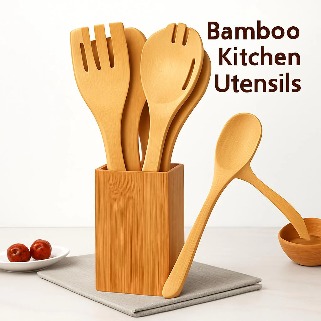 Eco-Friendly Bamboo Kitchen Utensil Set - Sustainable Cooking Spoons & Spatulas - Image 7