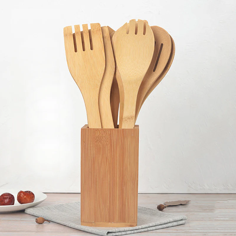 Eco-Friendly Bamboo Kitchen Utensil Set - Sustainable Cooking Spoons & Spatulas - Image 9