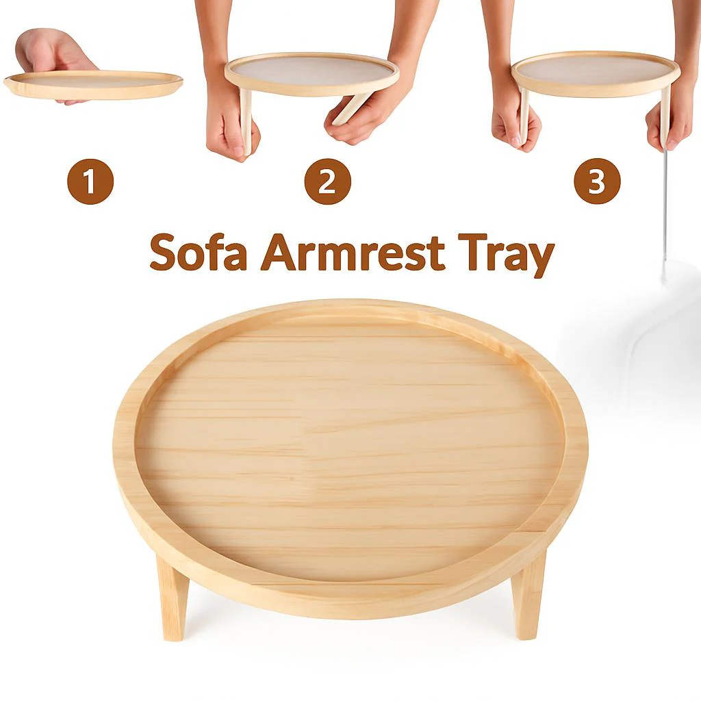 Eco-Friendly Bamboo Sofa Arm Tray for Sustainable Living - Image 4