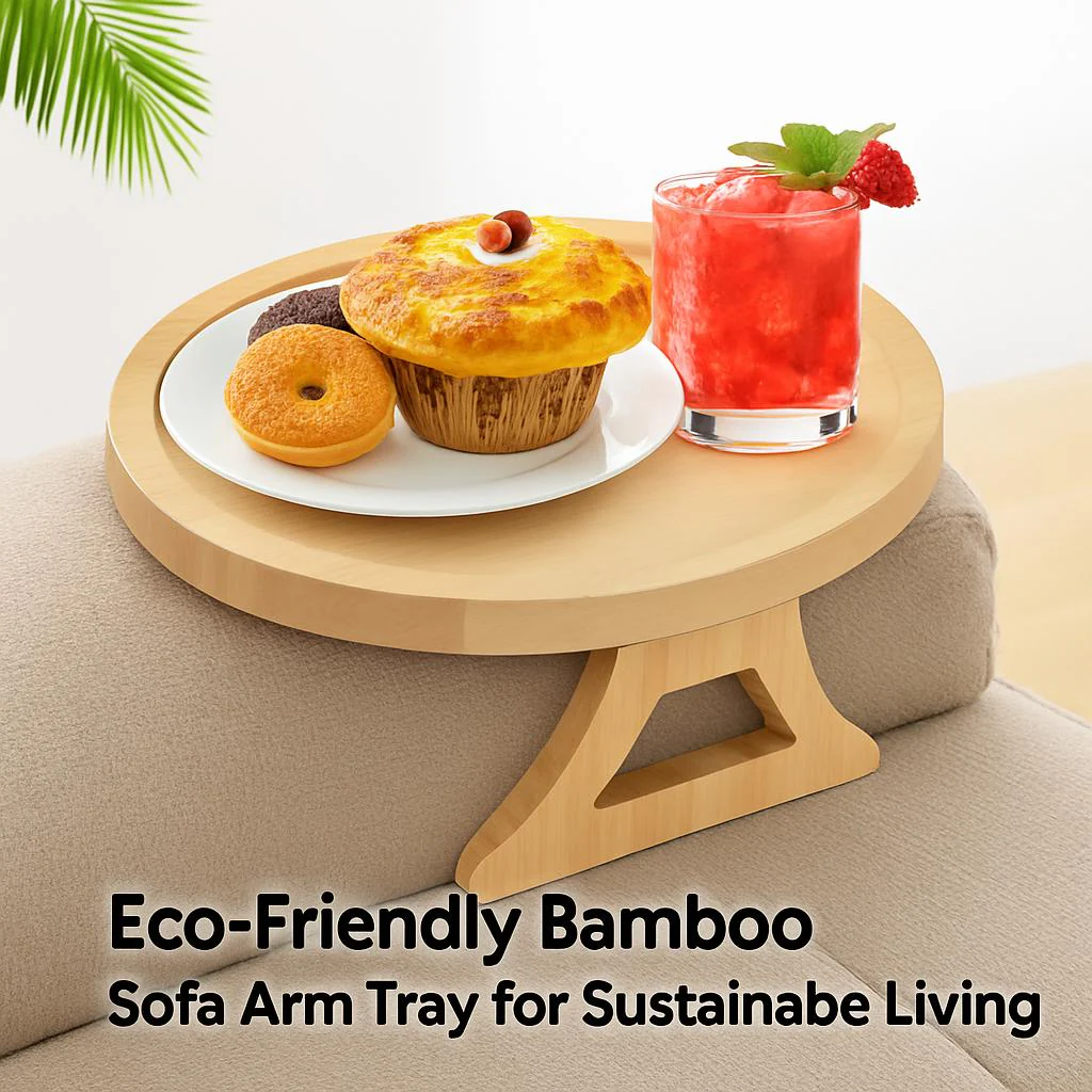 Eco-Friendly Bamboo Sofa Arm Tray for Sustainable Living - Image 7