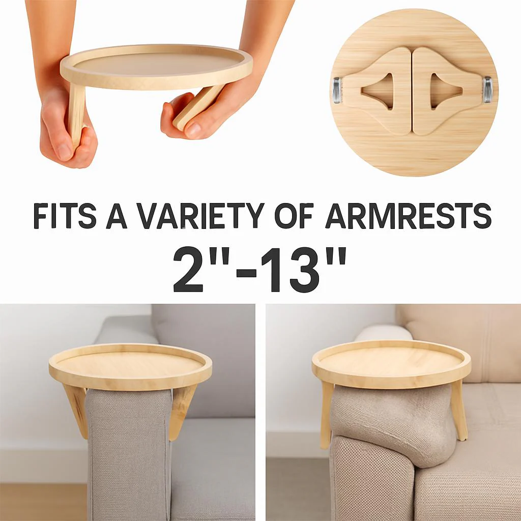 Eco-Friendly Bamboo Sofa Arm Tray for Sustainable Living - Image 9