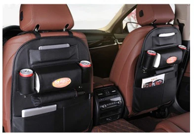 Brown Rectangular Car Seat Organizer with Multiple Pockets - Image 16