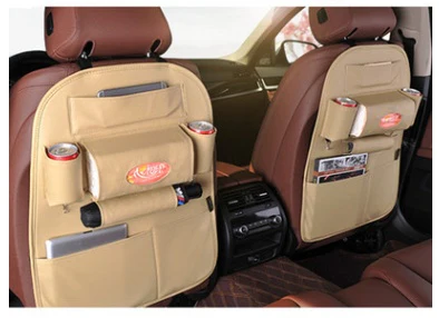 Brown Rectangular Car Seat Organizer with Multiple Pockets - Image 17