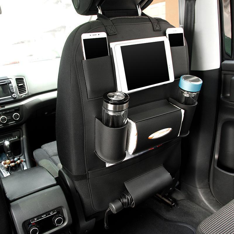 Brown Rectangular Car Seat Organizer with Multiple Pockets - Image 21