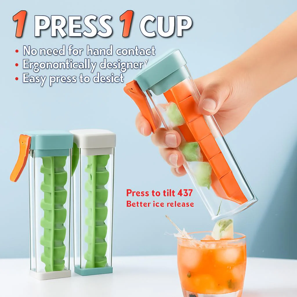 Eco-Friendly Reusable Ice Cube Tray with Dispenser - Image 2