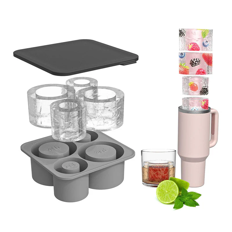 Eco-Friendly Silicone Ice Cube Tray - Triangular Shape, Green & Pink - Image 16