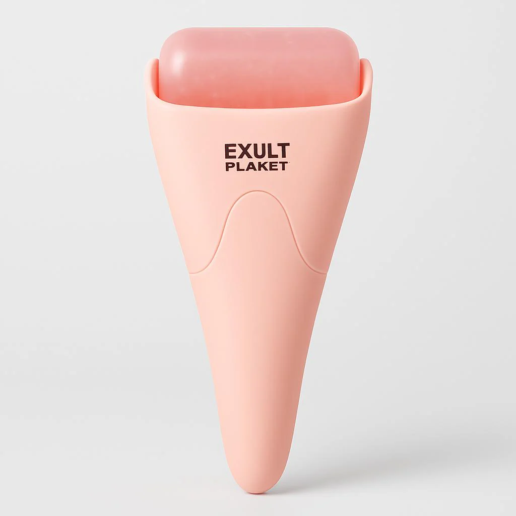 Pink Ergonomic Facial Ice Roller for Skincare and Wellness - Image 11