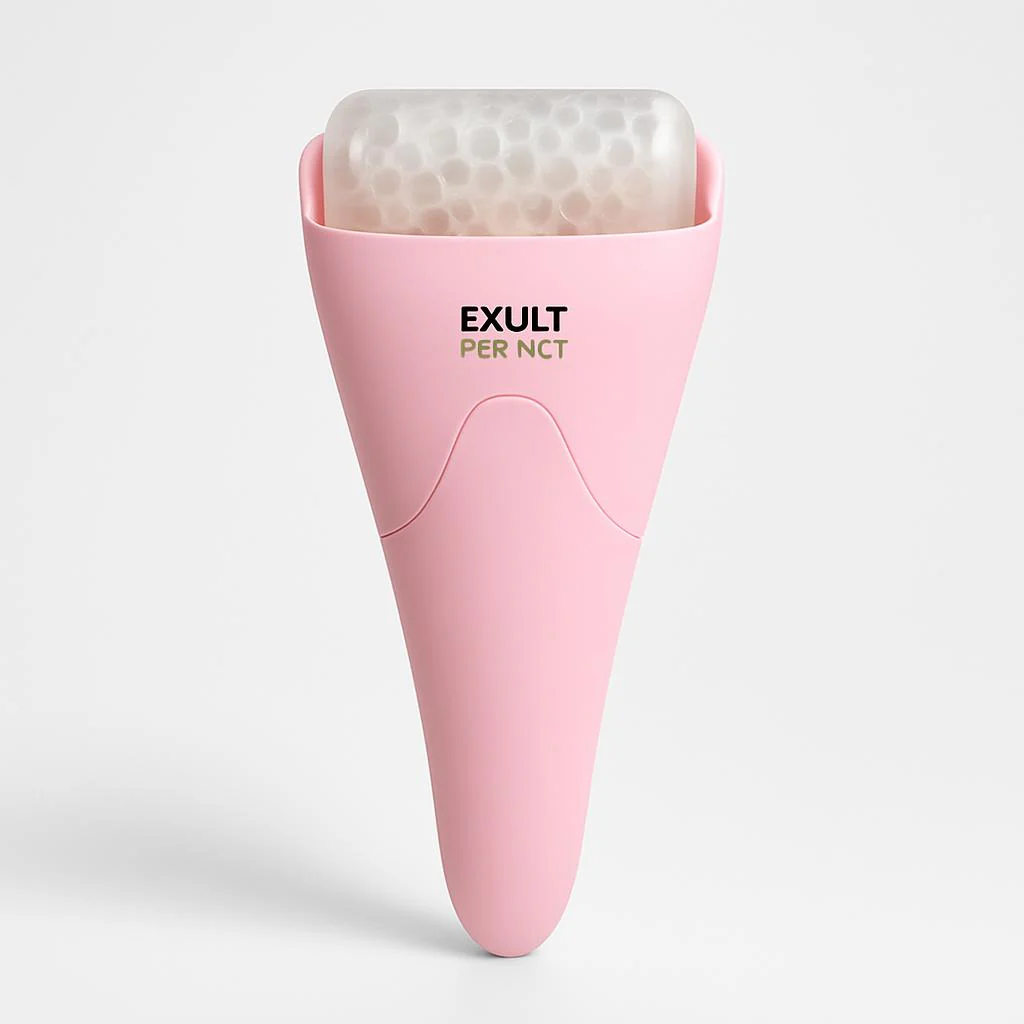Pink Ergonomic Facial Ice Roller for Skincare and Wellness - Image 12