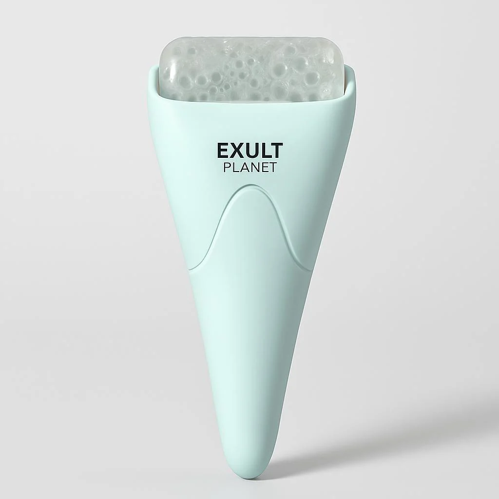 Pink Ergonomic Facial Ice Roller for Skincare and Wellness - Image 13