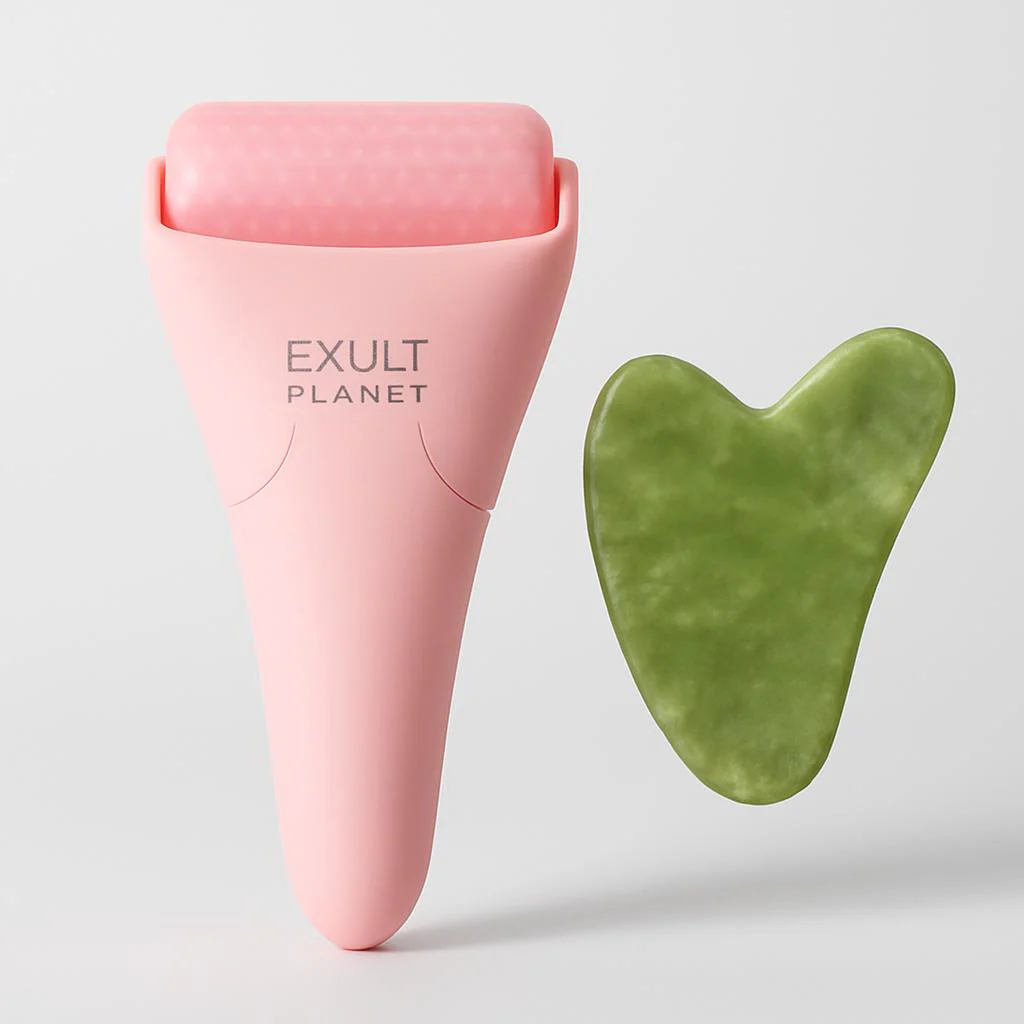 Pink Ergonomic Facial Ice Roller for Skincare and Wellness - Image 15