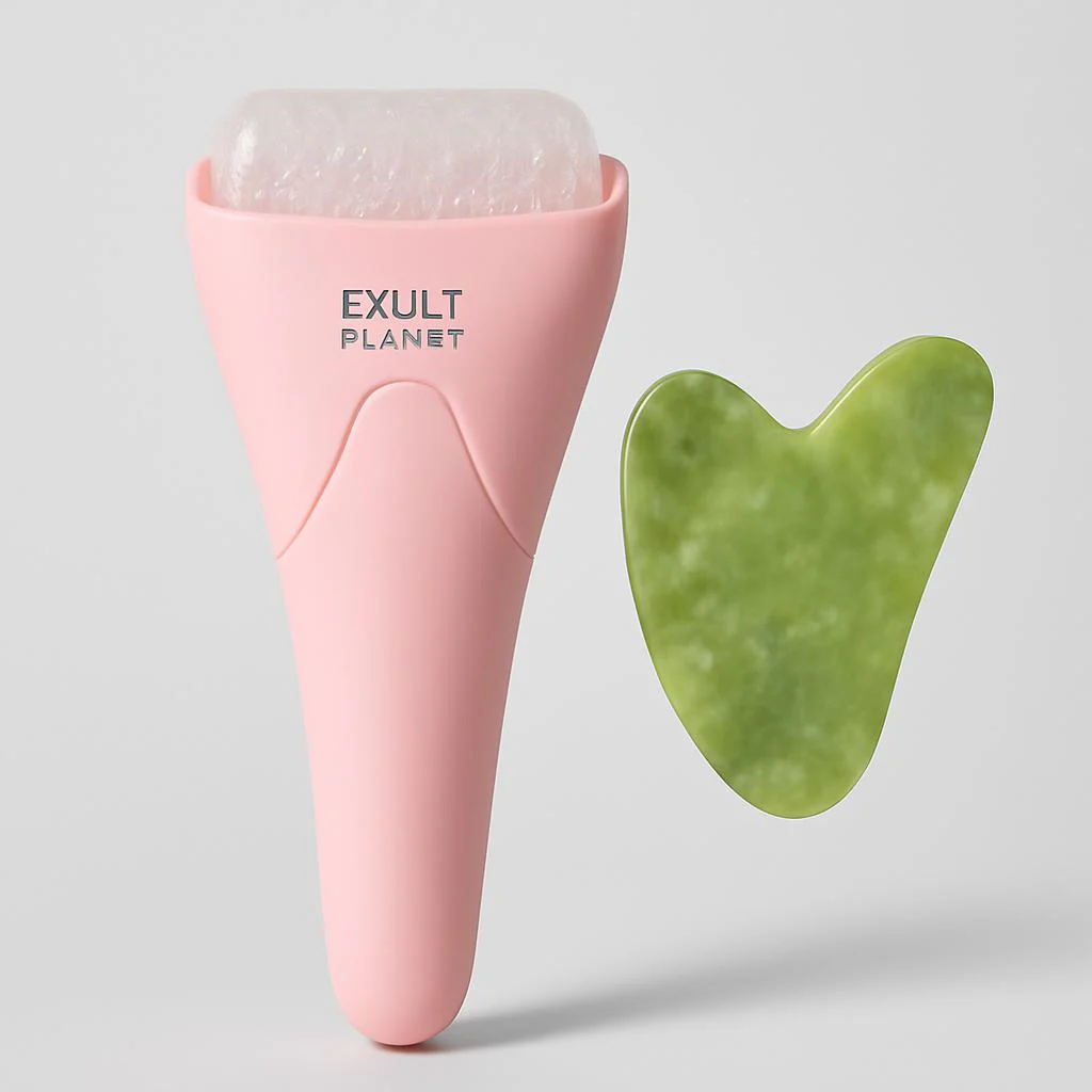 Pink Ergonomic Facial Ice Roller for Skincare and Wellness - Image 16