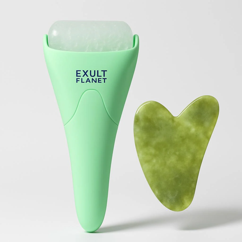 Pink Ergonomic Facial Ice Roller for Skincare and Wellness - Image 18