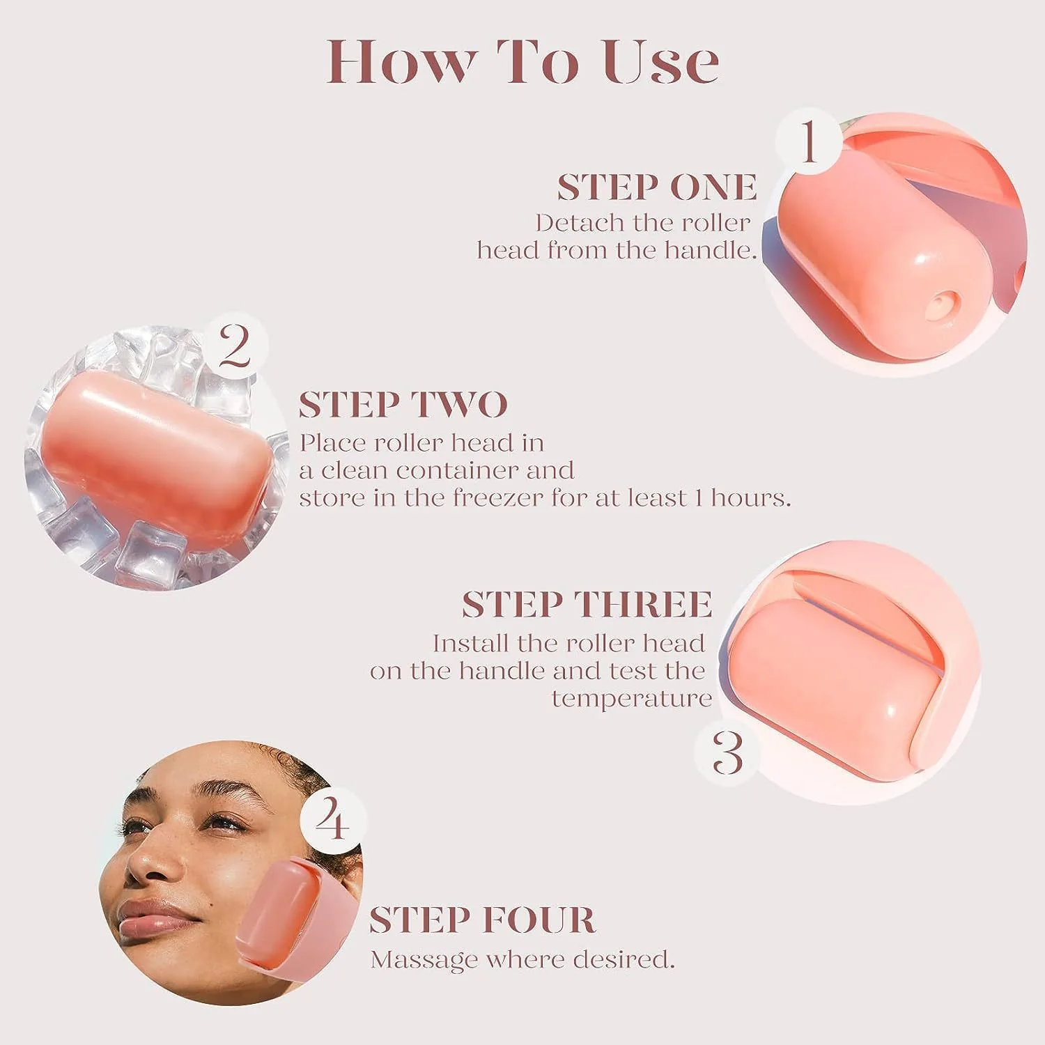 Pink Ergonomic Facial Ice Roller for Skincare and Wellness - Image 21