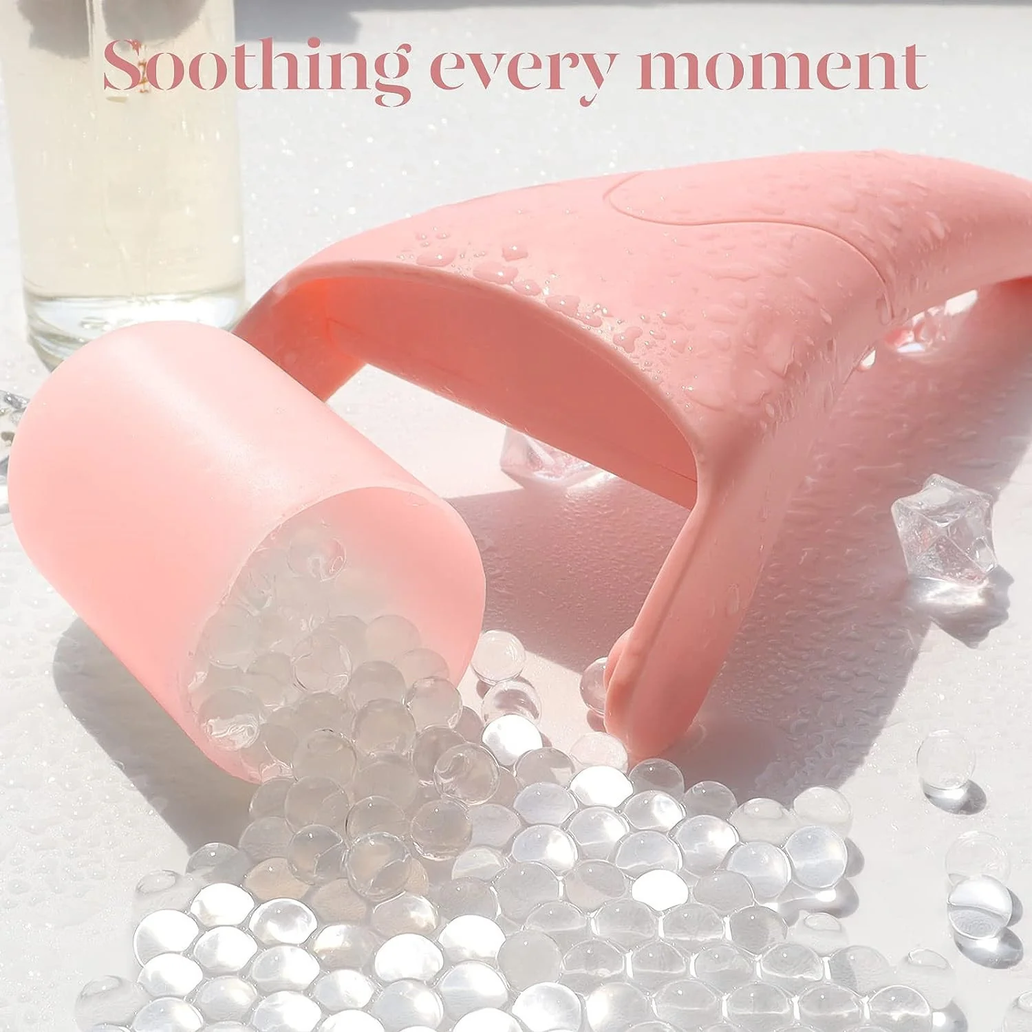 Pink Ergonomic Facial Ice Roller for Skincare and Wellness - Image 22