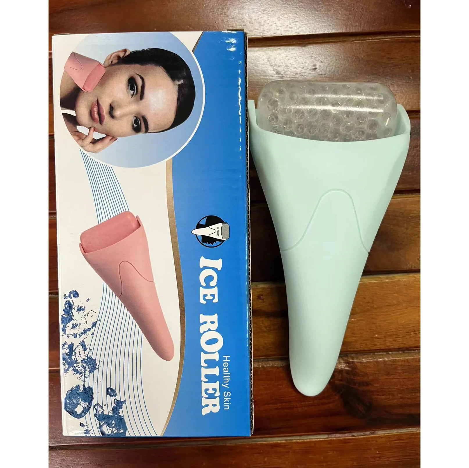 Pink Ergonomic Facial Ice Roller for Skincare and Wellness - Image 31