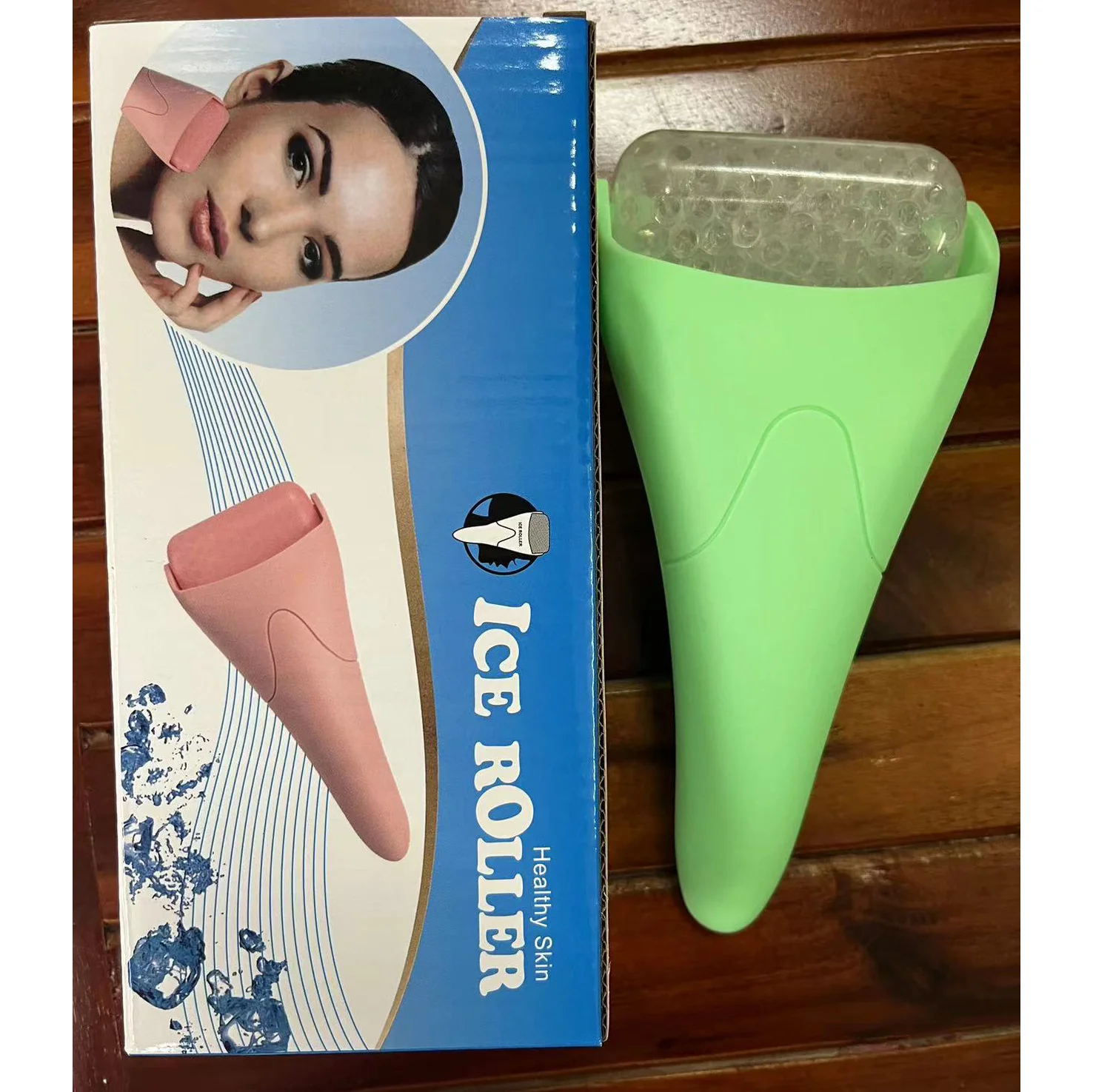 Pink Ergonomic Facial Ice Roller for Skincare and Wellness - Image 32