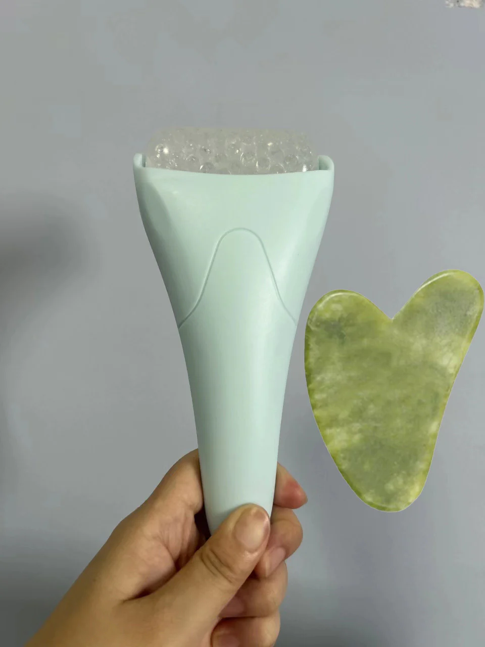 Pink Ergonomic Facial Ice Roller for Skincare and Wellness - Image 35