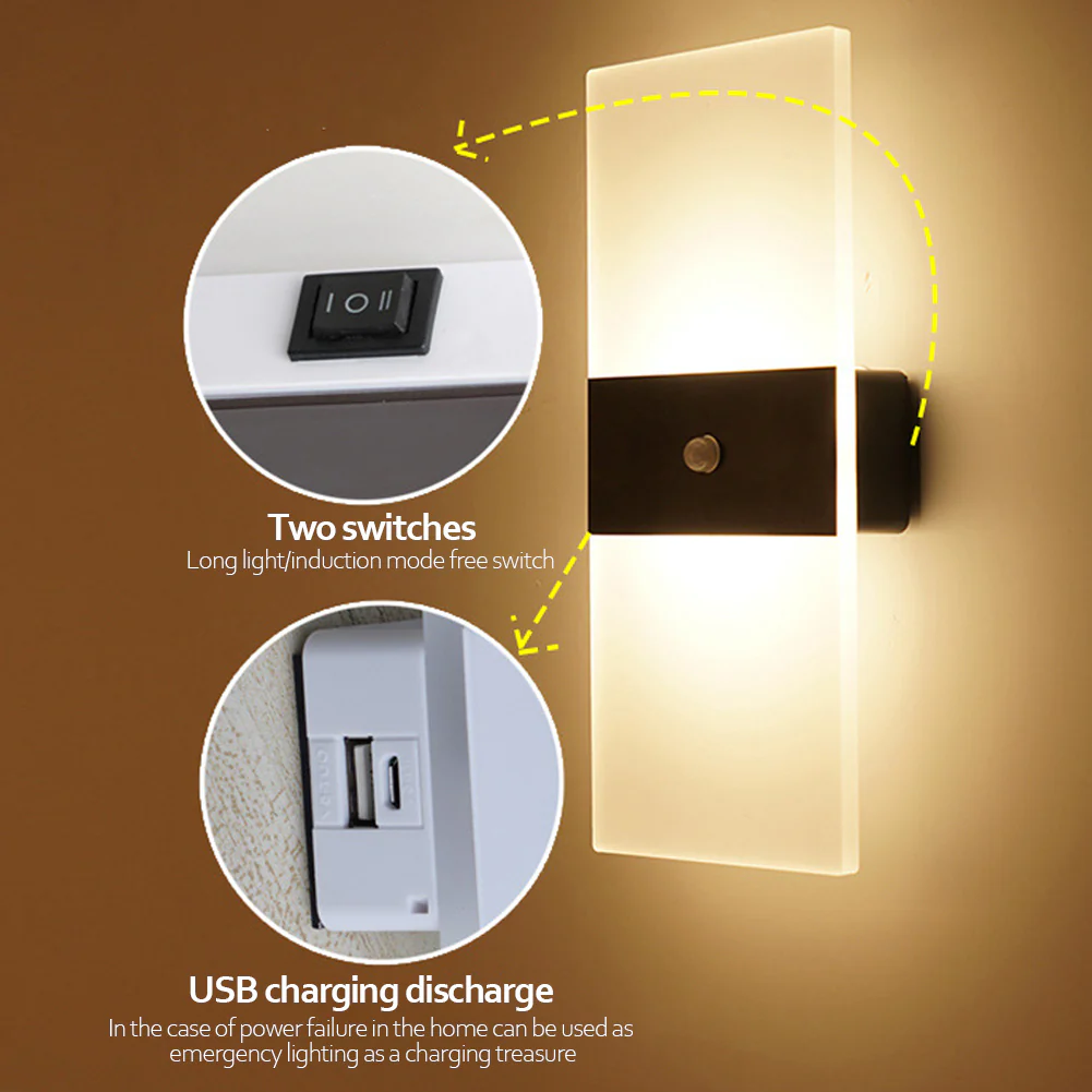 Eco-Friendly Rechargeable Touch Dimming Wall Lamp - Image 16