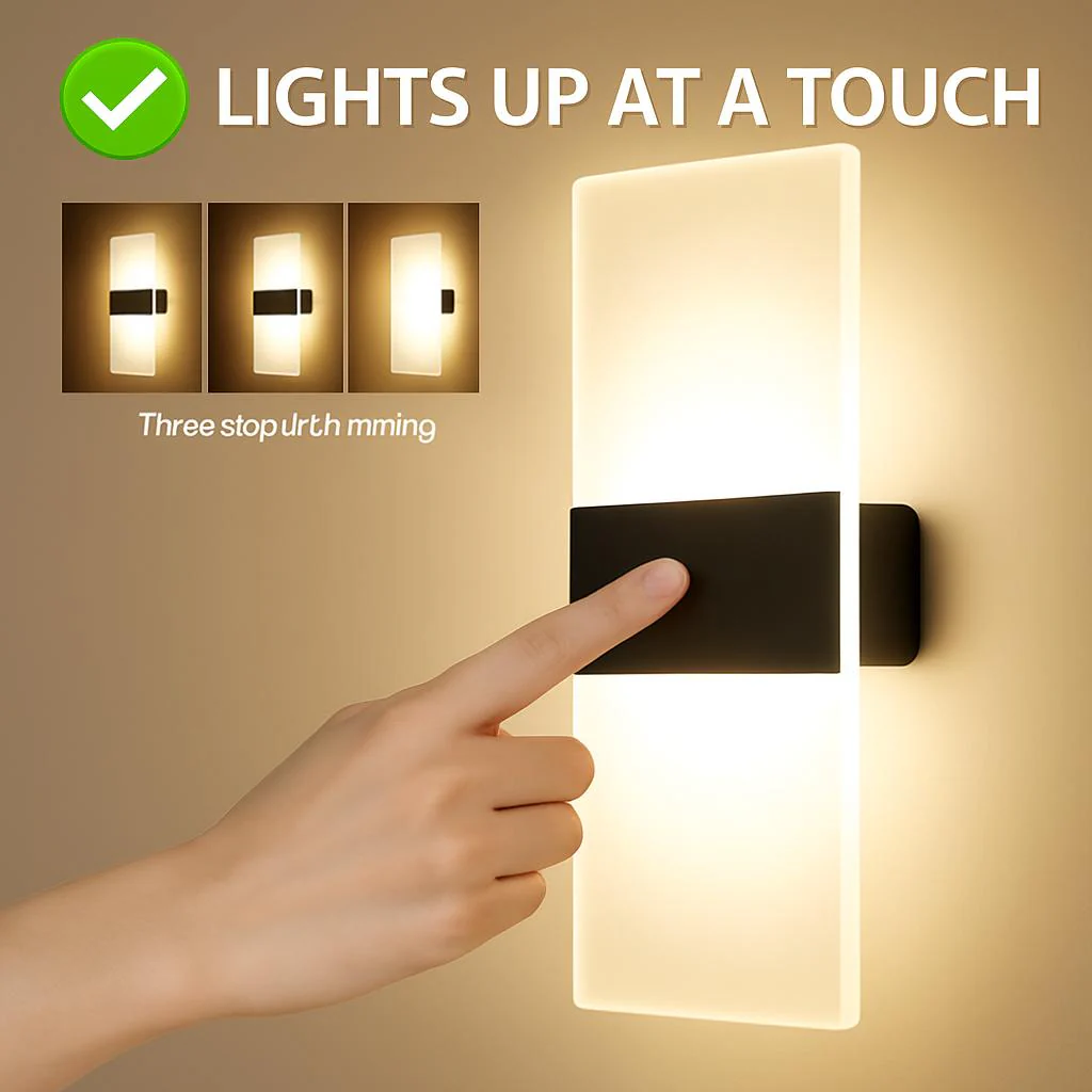 Eco-Friendly Rechargeable Touch Dimming Wall Lamp - Image 2