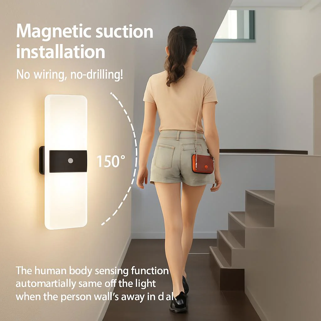 Eco-Friendly Rechargeable Touch Dimming Wall Lamp - Image 4