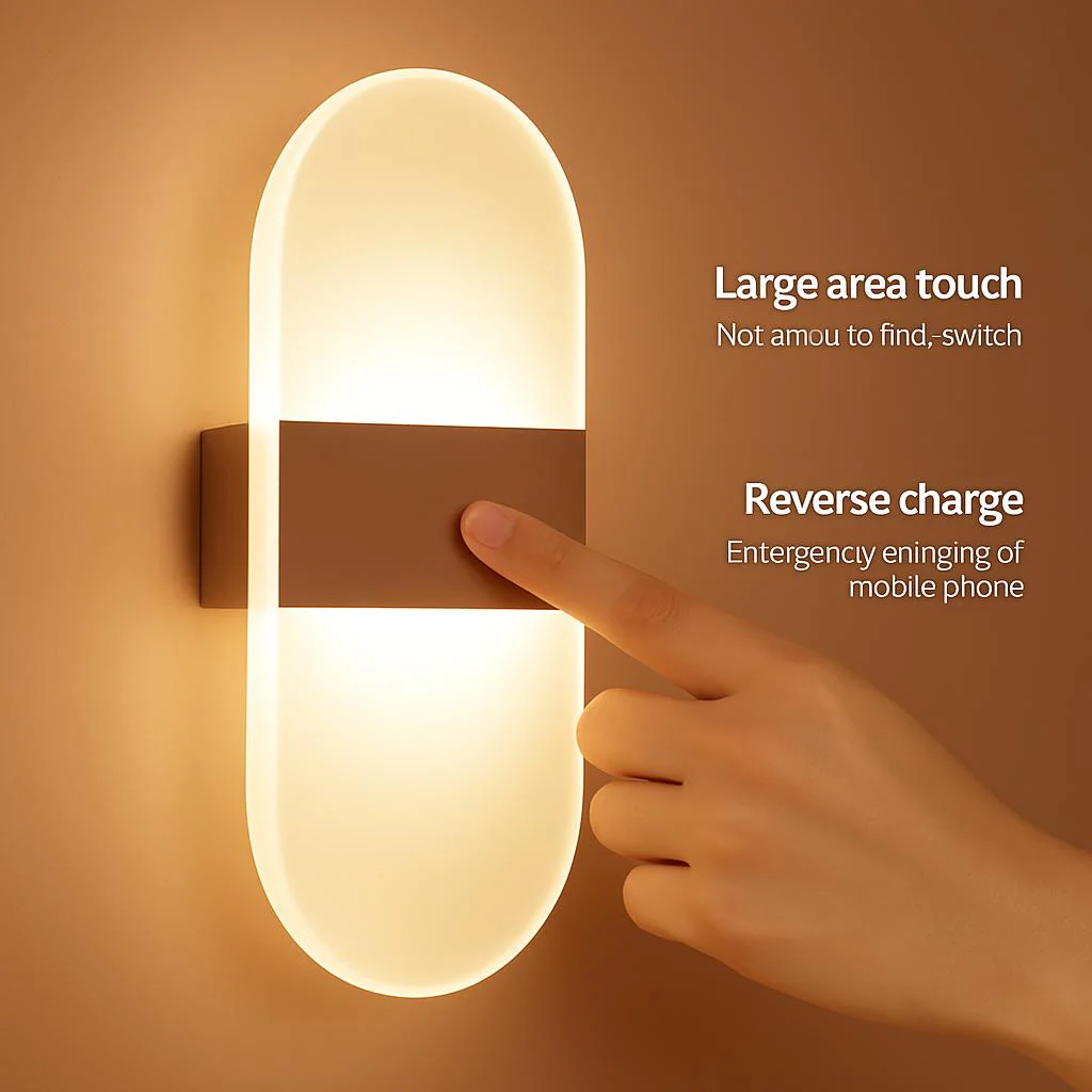 Eco-Friendly Rechargeable Touch Dimming Wall Lamp - Image 7