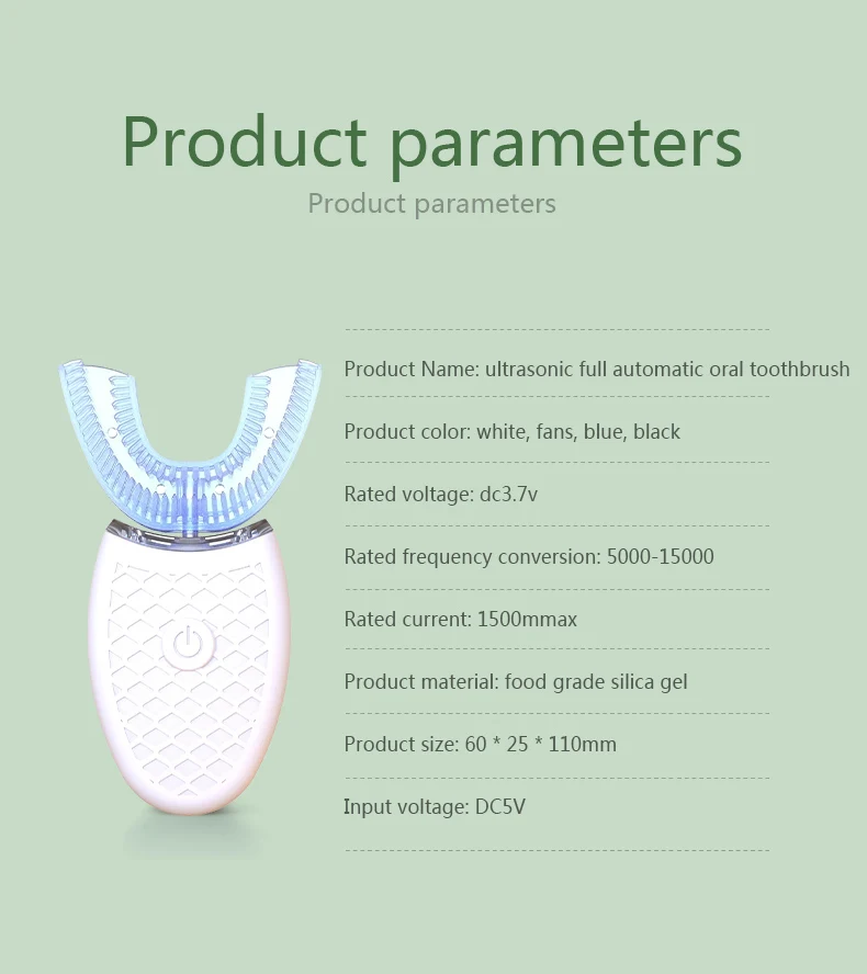 Intelligent U-Type Toothbrush 360 Degrees Sonic Electric Automatic with USB Charge Waterproof Silicon Head for Oral Care - Image 4