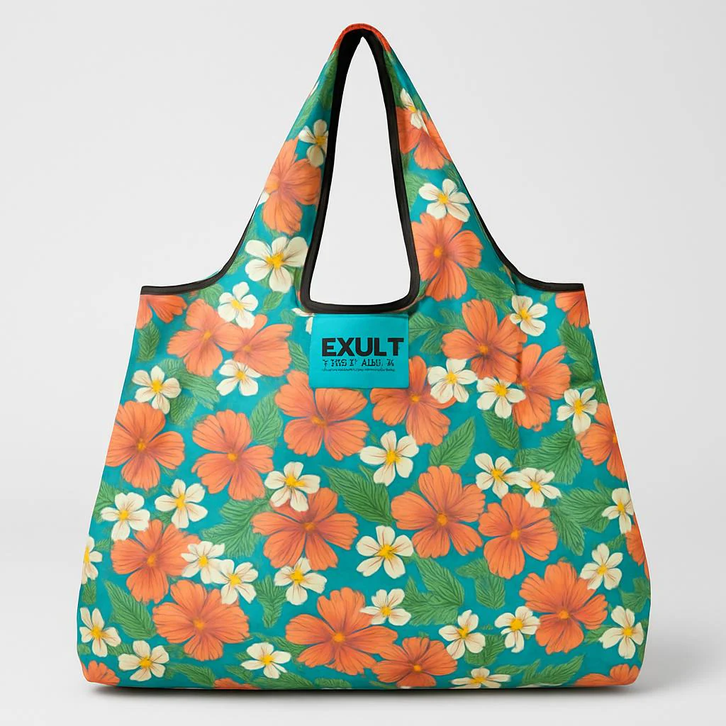 Eco-Friendly Reusable Shopping Bag - Durable Floral Tote for Groceries - Image 8