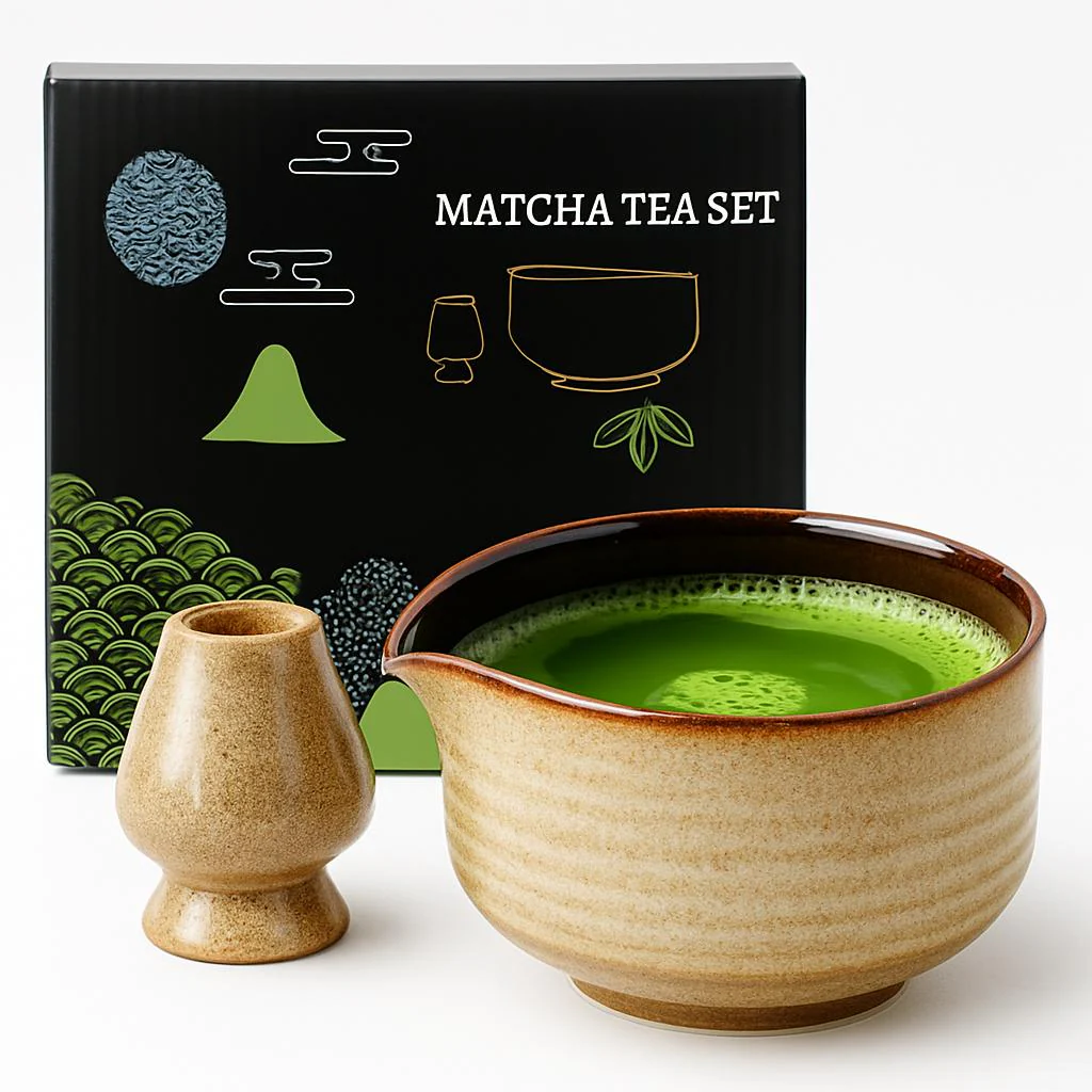 Eco-Friendly Handmade Bamboo Matcha Bowl & Whisk Set - Image 2