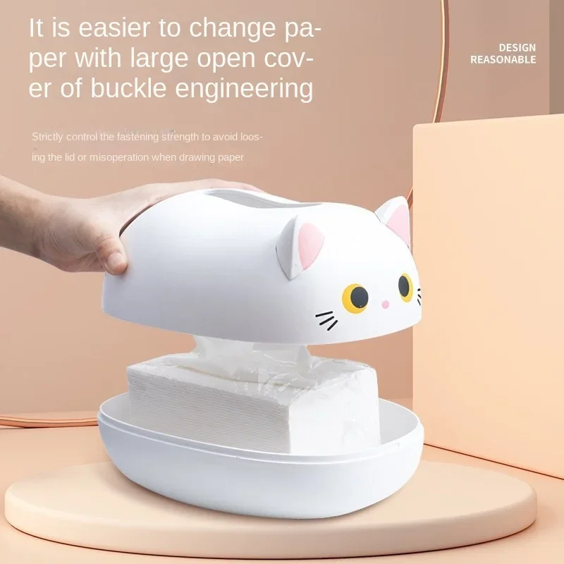 Kawaii Cat Tissue Box Livingroom Napkin Storage Box Kitchen Paper Container Desktop Toilet Paper Holder for Bathroom Dormitory - Image 10