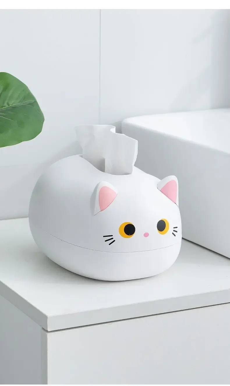 Kawaii Cat Tissue Box Livingroom Napkin Storage Box Kitchen Paper Container Desktop Toilet Paper Holder for Bathroom Dormitory - Image 11