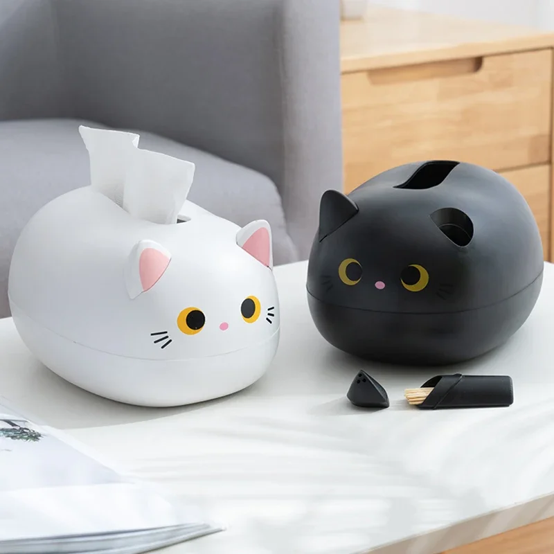 Kawaii Cat Tissue Box Livingroom Napkin Storage Box Kitchen Paper Container Desktop Toilet Paper Holder for Bathroom Dormitory - Image 13