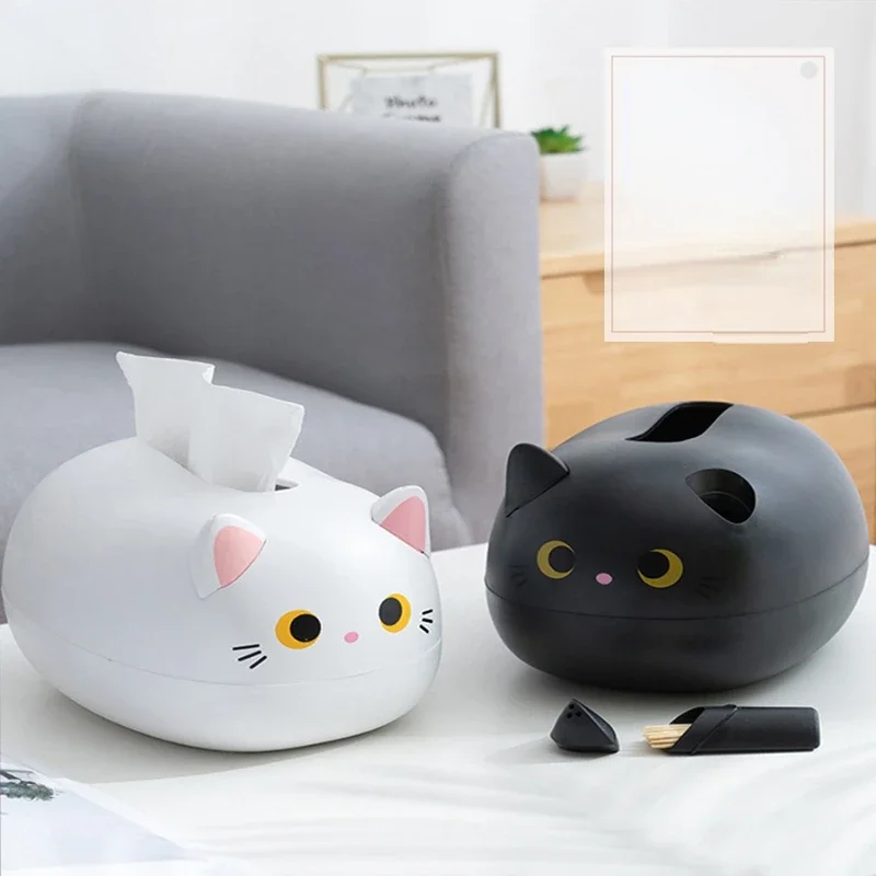 Kawaii Cat Tissue Box Livingroom Napkin Storage Box Kitchen Paper Container Desktop Toilet Paper Holder for Bathroom Dormitory - Image 7