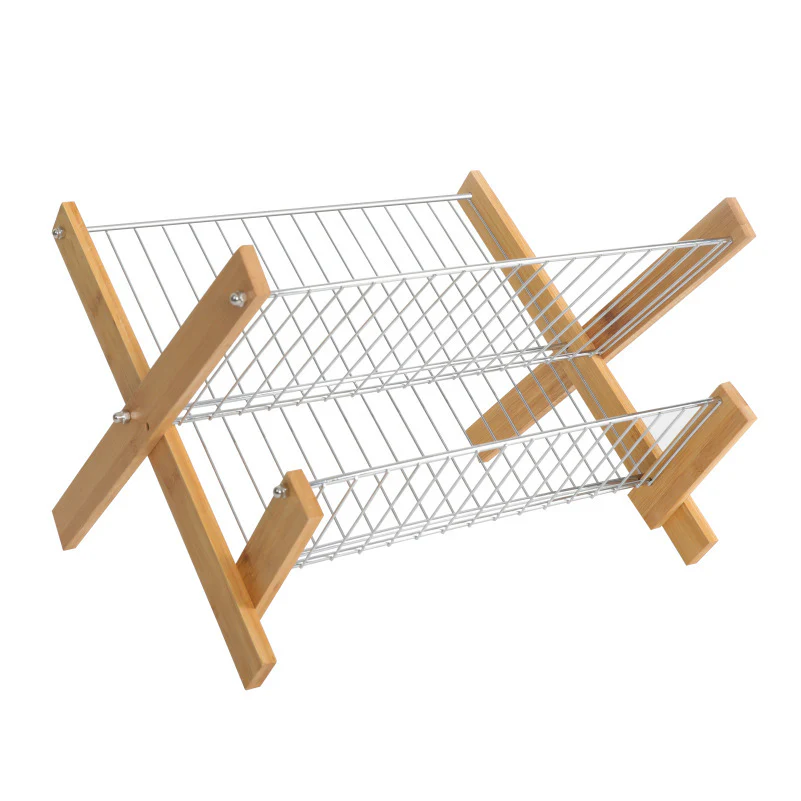 Eco-Friendly Bamboo & Metal Dish Drying Rack - Sustainable Kitchen Organizer - Image 13