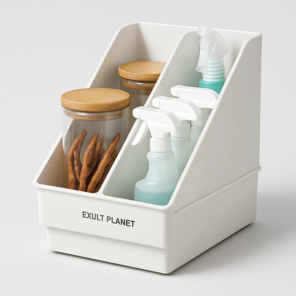 Eco-Friendly Rectangular Kitchen Organizer with Handles - Image 4
