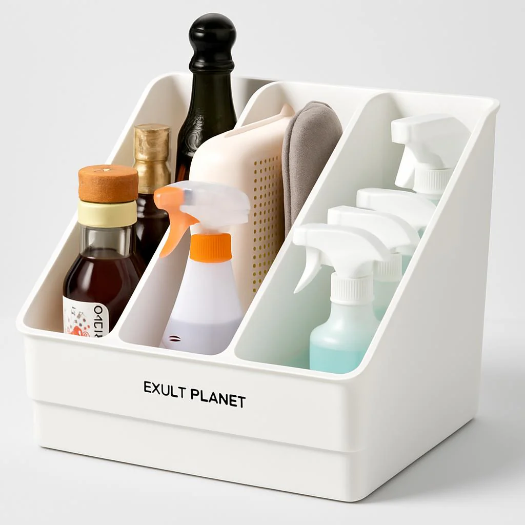 Eco-Friendly Rectangular Kitchen Organizer with Handles - Image 5