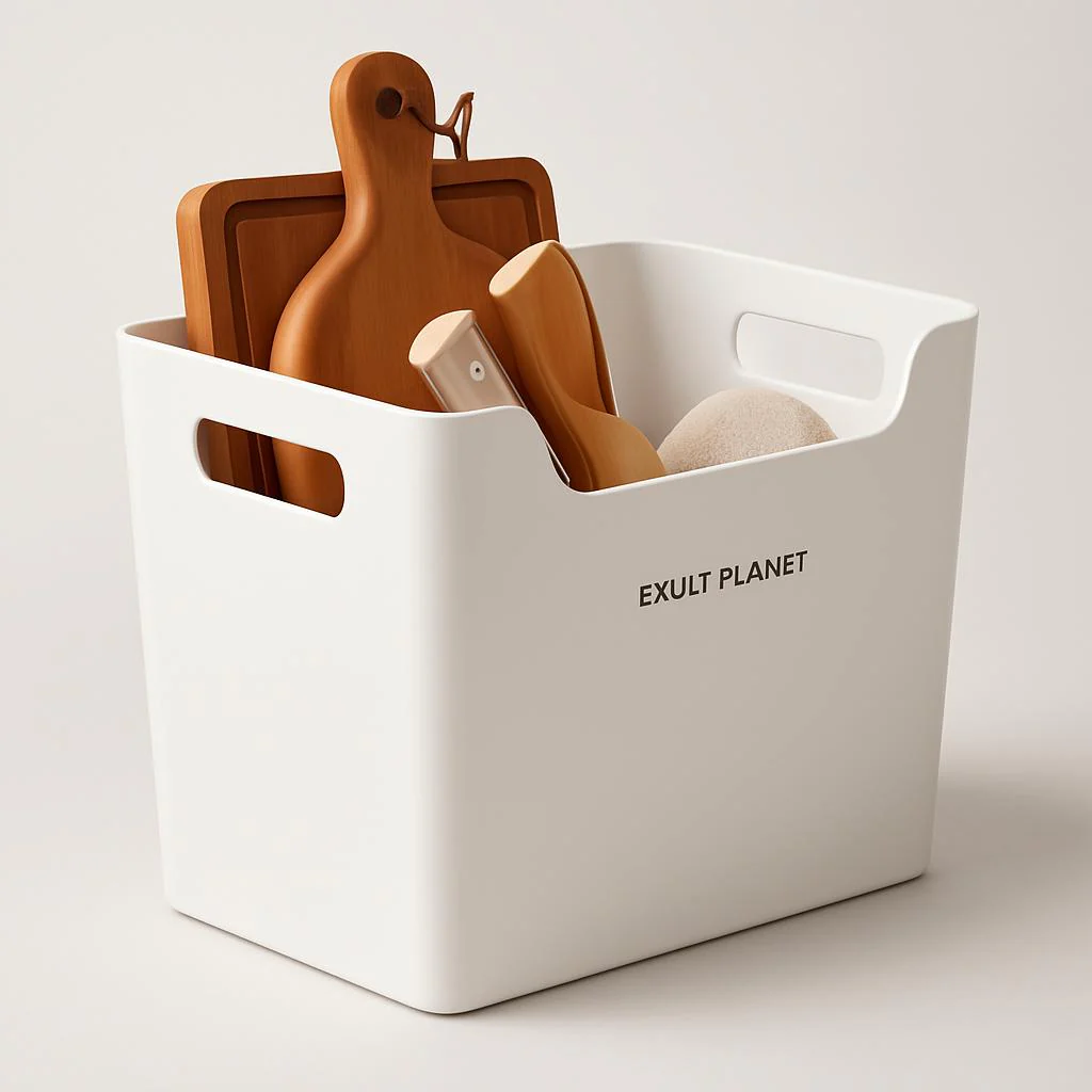 Eco-Friendly Rectangular Kitchen Organizer with Handles - Image 6