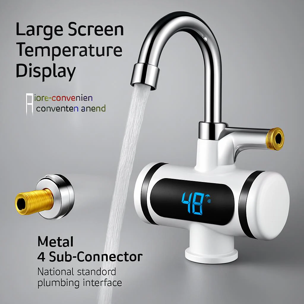 Instant Electric Water Heater Faucet - Energy Efficient, Water-Saving, Digital Display - Image 7