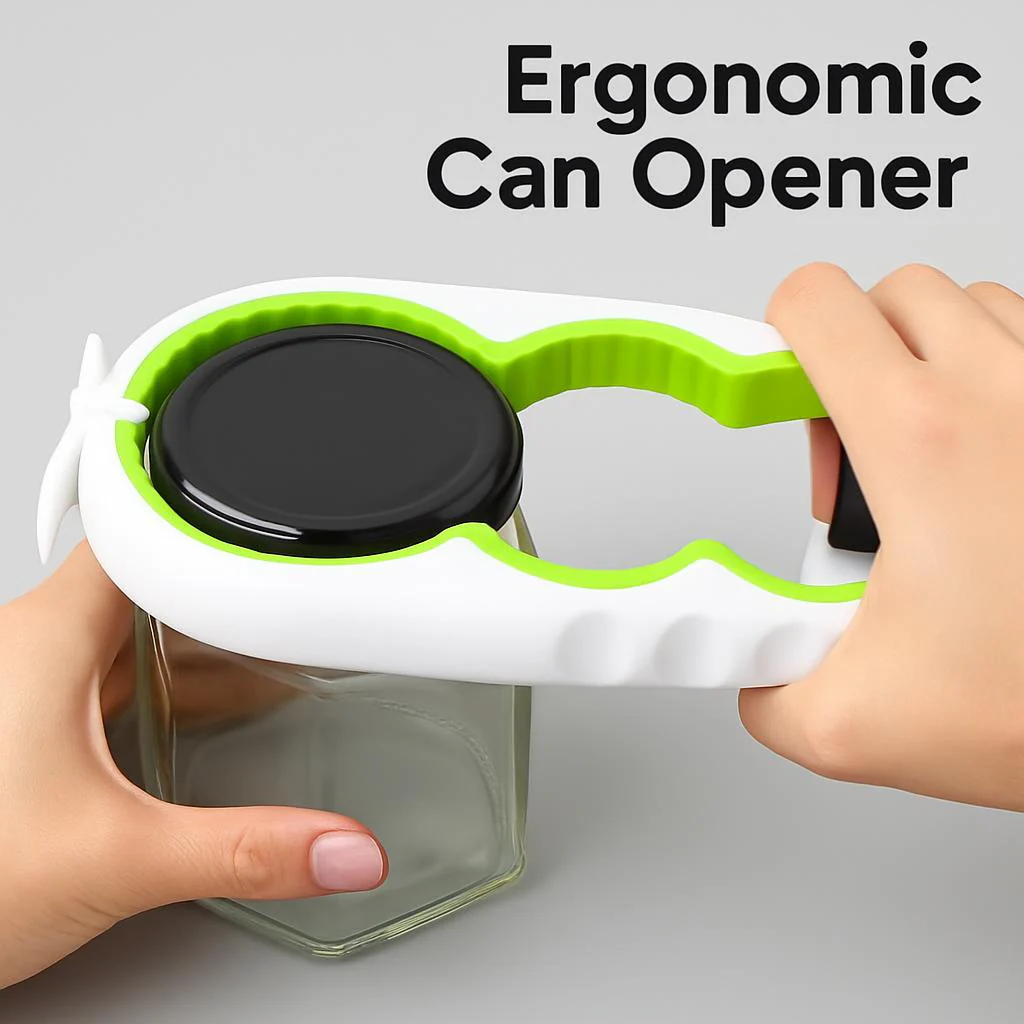 Ergonomic Black & Red Kitchen Can Opener - Image 3