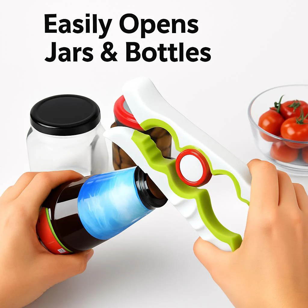Ergonomic Black & Red Kitchen Can Opener - Image 9