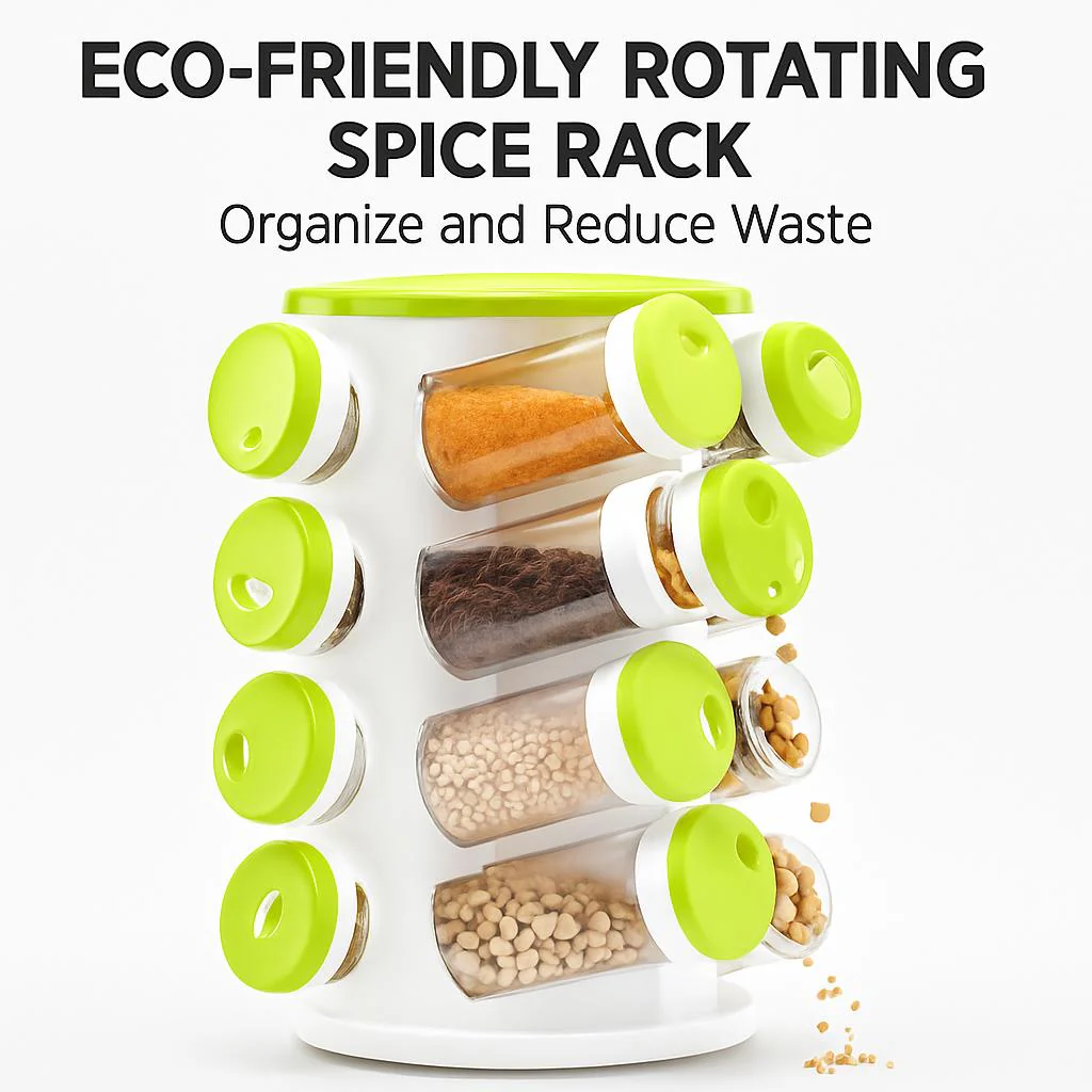 Eco-Friendly Rotating Spice Rack - Organize and Reduce Waste - Image 2