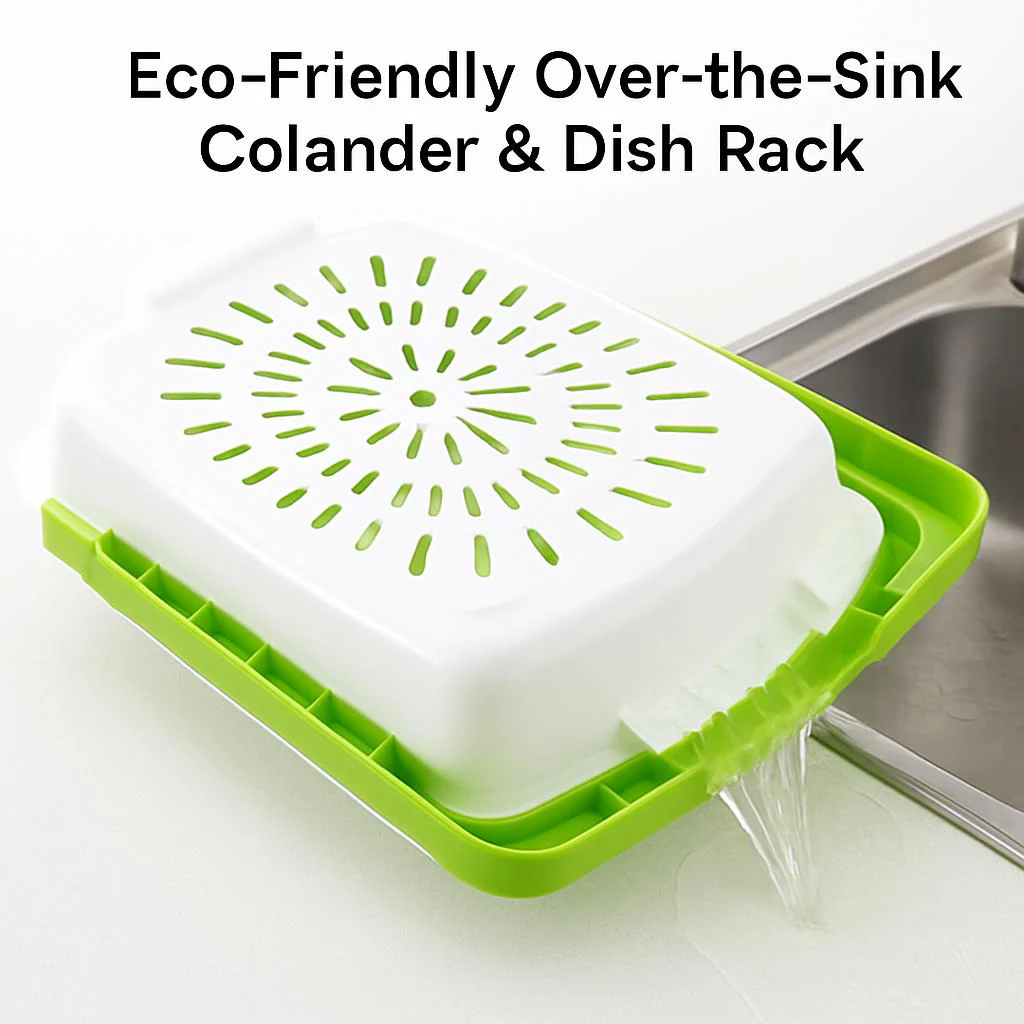 Eco-Friendly Over-the-Sink Colander & Dish Rack - Image 5
