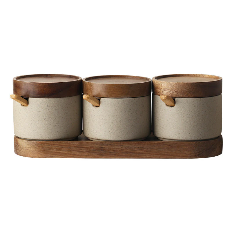 Eco-Friendly Spice Jars with Wooden Tray - Sustainable Kitchen Storage - Image 11