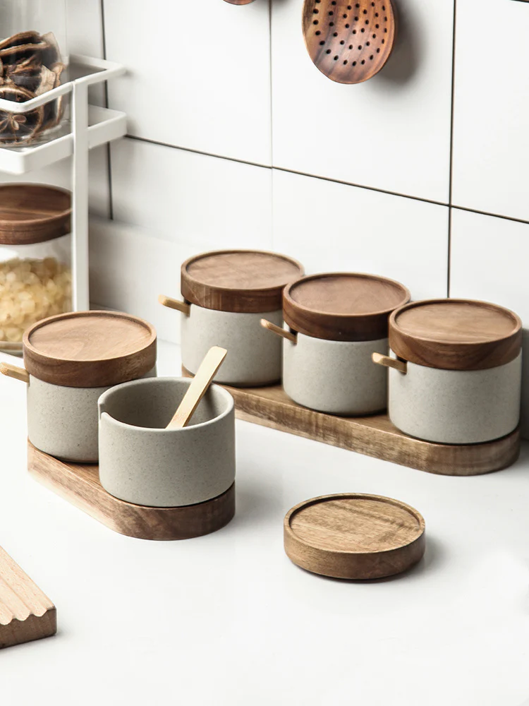 Eco-Friendly Spice Jars with Wooden Tray - Sustainable Kitchen Storage - Image 16