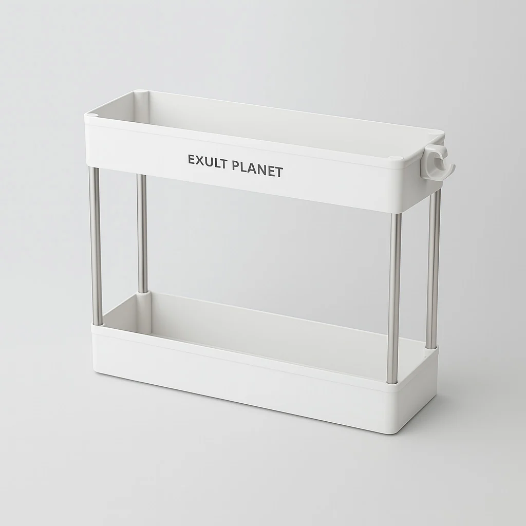 Space-Saving White Rolling Storage Cart